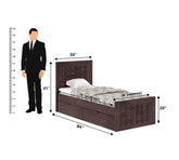 Sofia Solid Sheesham Wood Single Bed With Two Drawer (Walnut Finish)
